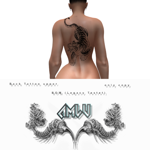 Back Tattoo BackTiger2F 100 % by Amlu