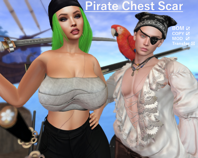 Pirate Chest Scar UNISEX
