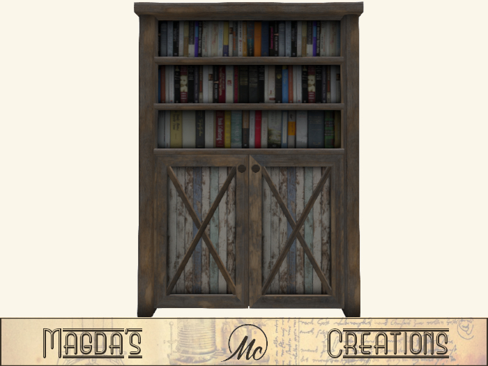 [M-C] Rustic Bookcase 'Korinthos'