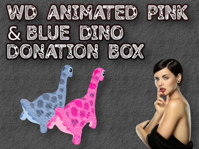 WDC ANIMATED PINK & BLUE DINO DONATION BOX