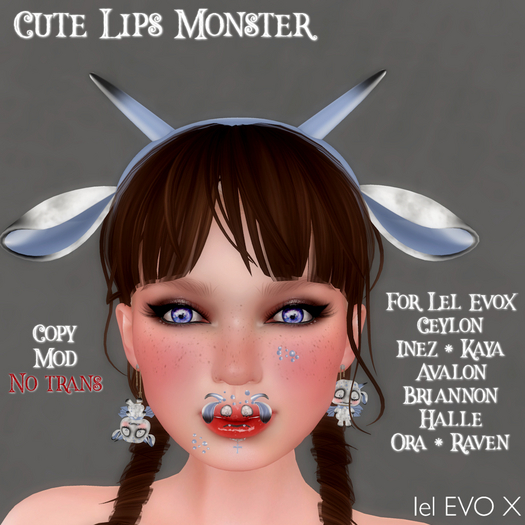 * Cute Lips Monster * Blue *