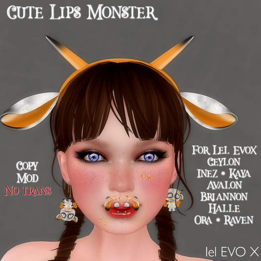 * Cute Lips Monster * Orange *