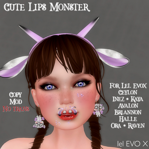 * Cute Lips Monster * Pink *