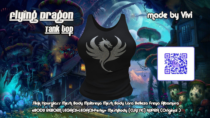 Tank top Rhinestone flying dragon -Vivi
