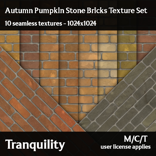Tranquility - Autumn Pumpkin Stone Bricks Texture Set