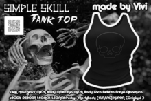 gift Tank top Rhinestone simple skull -Vivi