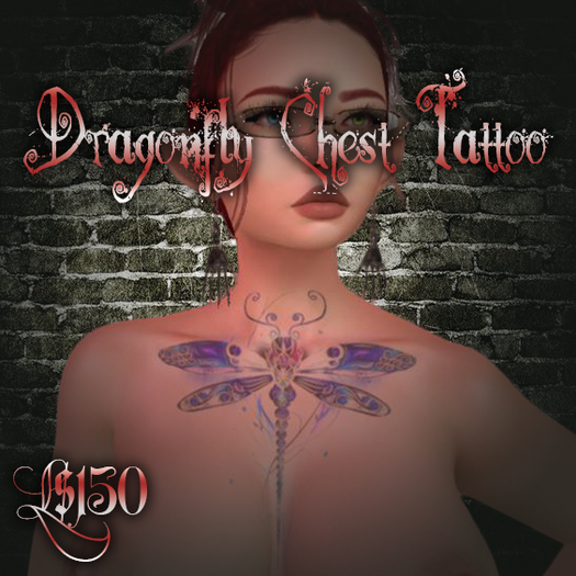 {SD} Chest Dragonfly Tattoo