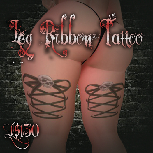 {SD} Leg Ribbon Tattoo
