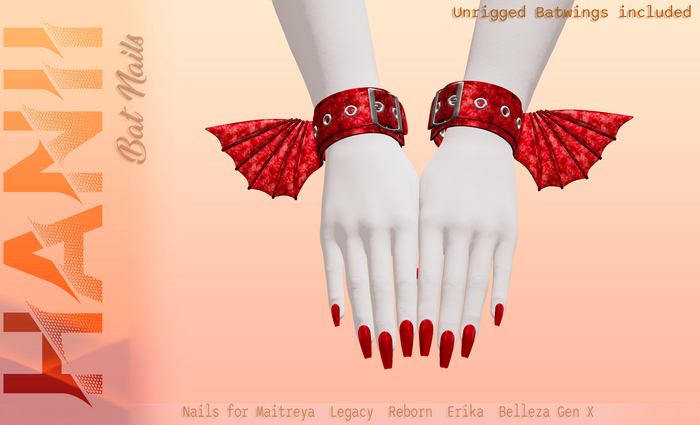 HANII - Bat Nails (RED)
