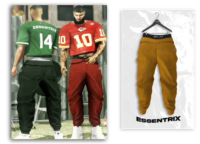 -ESSENTRIX-. Fleece Athletic Pants (Yellow)