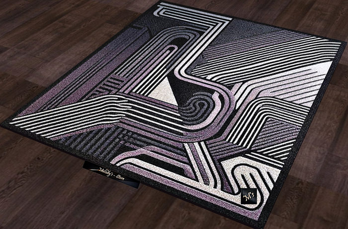 M's - CARPET /RUG/ - pink black 04