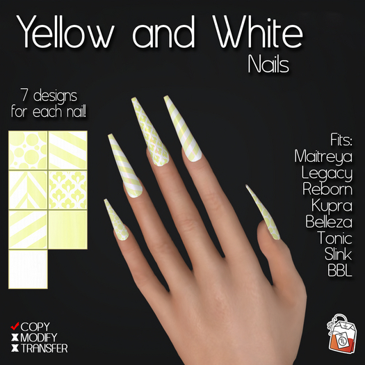 ~TL~ Yellow and White Nails