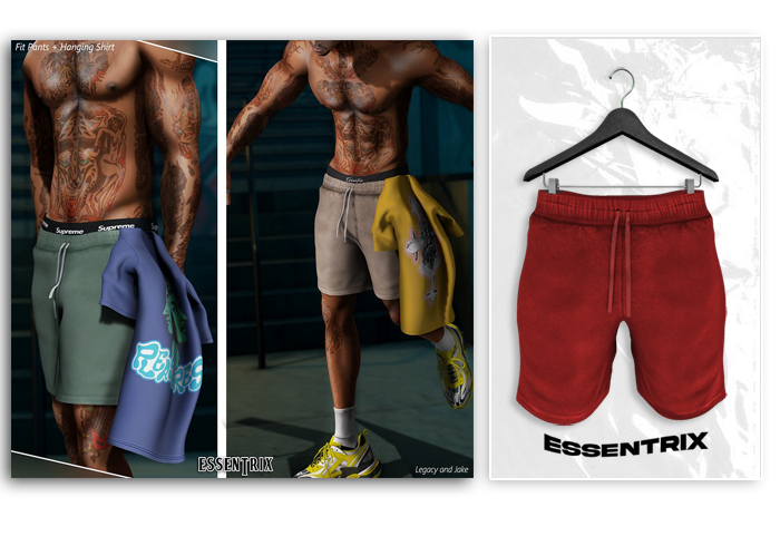 -ESSENTRIX-. Fit Shorts (Red)