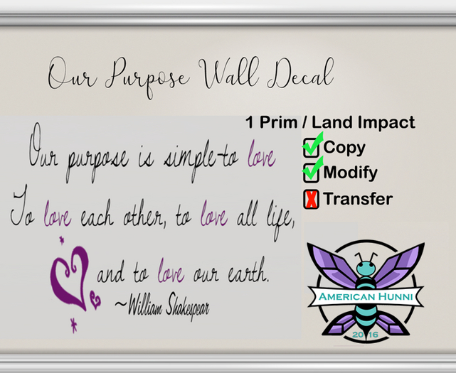 {ah} Wall Decal - Our Purpose
