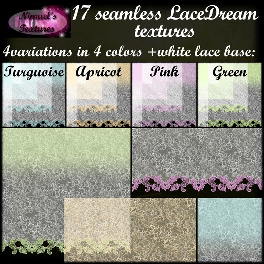*Nimuel's Textures* 17 seamless LaceDream textures