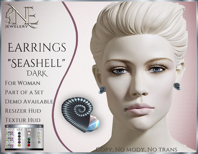 !! NE! Earrings "The sea-shell dark"  DEMO