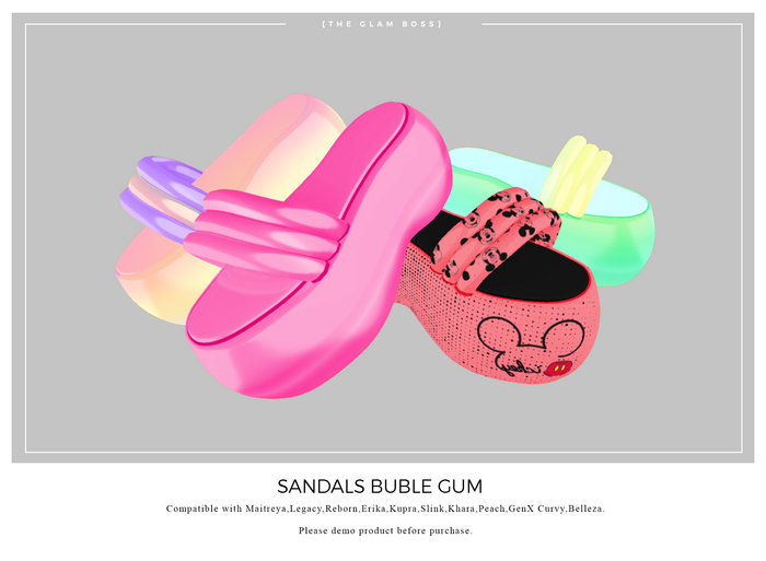 [The Glam Boss] Sandals Buble gum
