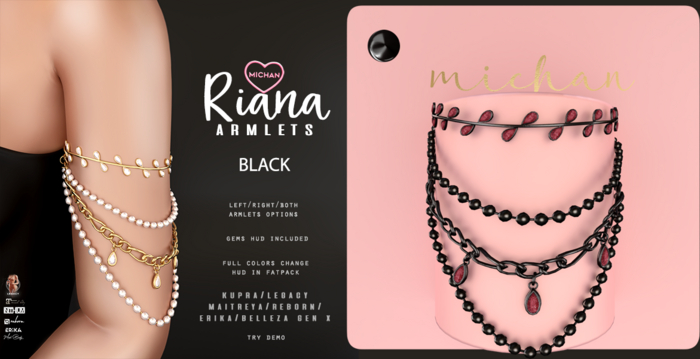 MICHAN - Riana Armlets - Black