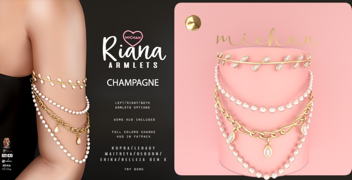 MICHAN - Riana Armlets - Champagne
