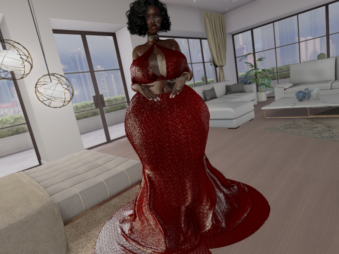 -SC- Peach/Kupra+Kups Roma Dress - Red