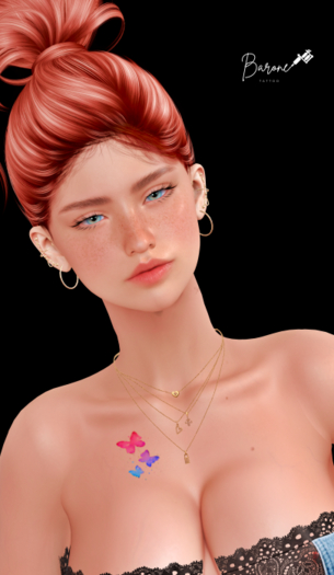 ::Barone Tattoo:: THREE BUTTERFLIES 3D