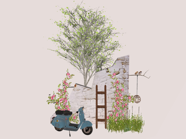 Garden Decor  Scooter With Poses