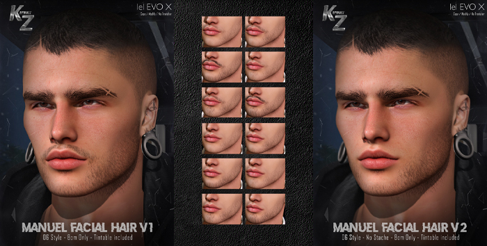 KARMAZZ Manuel Facial Hair - 12 Style & Tintable - Fatpack