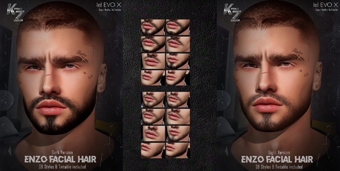 KARMAZZ Enzo Beard - 16 Styles & Tintable  Included - Fatpack