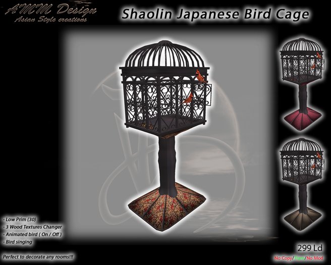 *AMM Design Furniture / Decor Japanese Shaolin Bird Cage