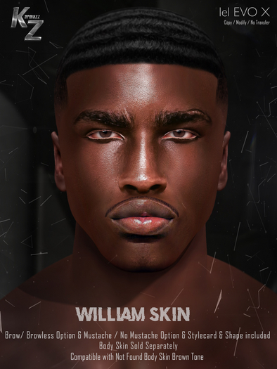 KARMAZZ. William Skin - Brown Tone - Lelutka Luka 3.1 EVOX