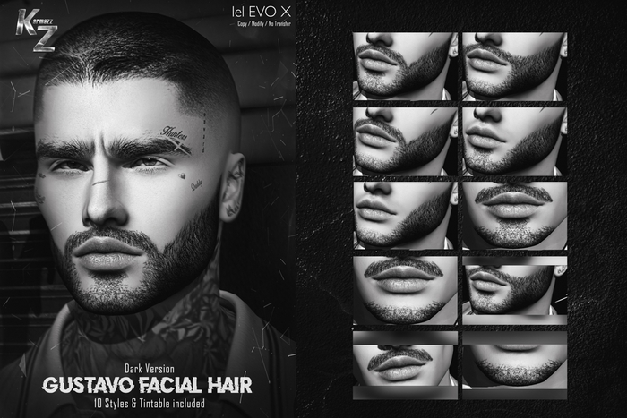 #DEMO Gustavo Facial Hair DARK VERSION