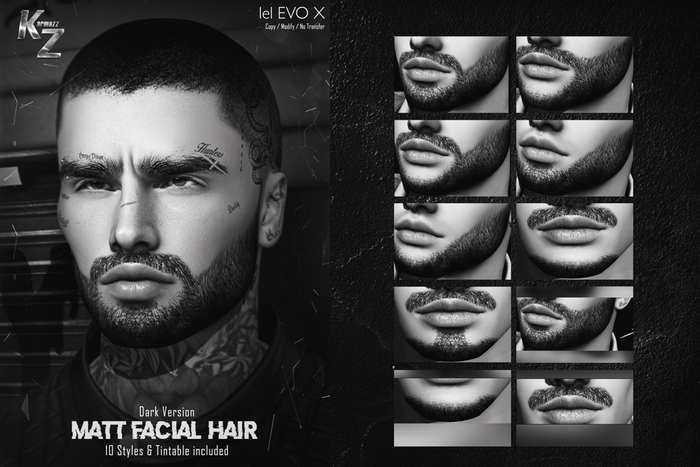 #DEMO Matt Facial Hair  DARK VERSION