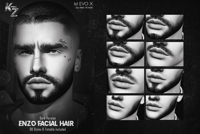 *DEMO Enzo Facial hair - DARK VERSION