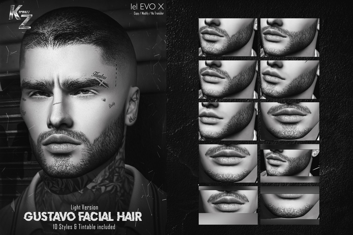 #DEMO Gustavo Facial Hair  LIGHT VERSION