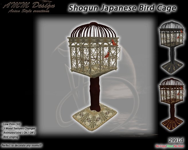 *AMM Design Furniture / Decor Japanese Shogun Bird Cage
