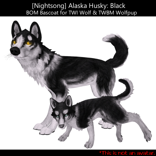 [NS] Wolf & Wolfpup Texture Alaska Husky: Black