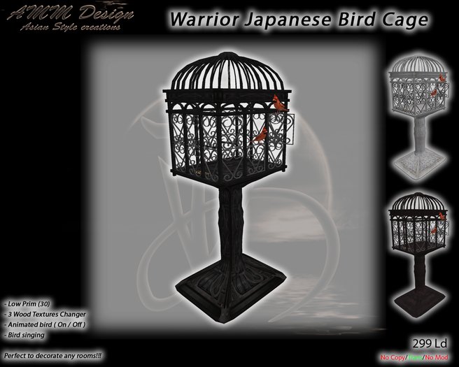 *AMM Design Furniture / Decor Japanese Warrior Bird Cage