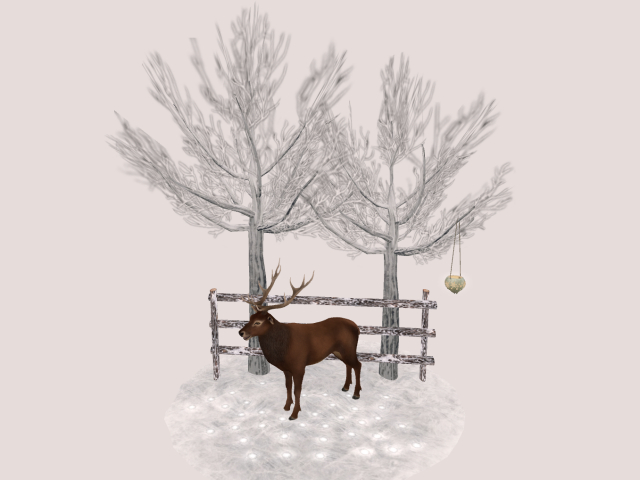 Little Snow Garden With Lamp