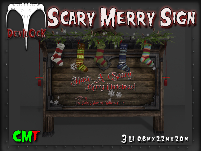 DEVILOCK -Scary Merry Christmas Sign (ADD TO UNPACK)