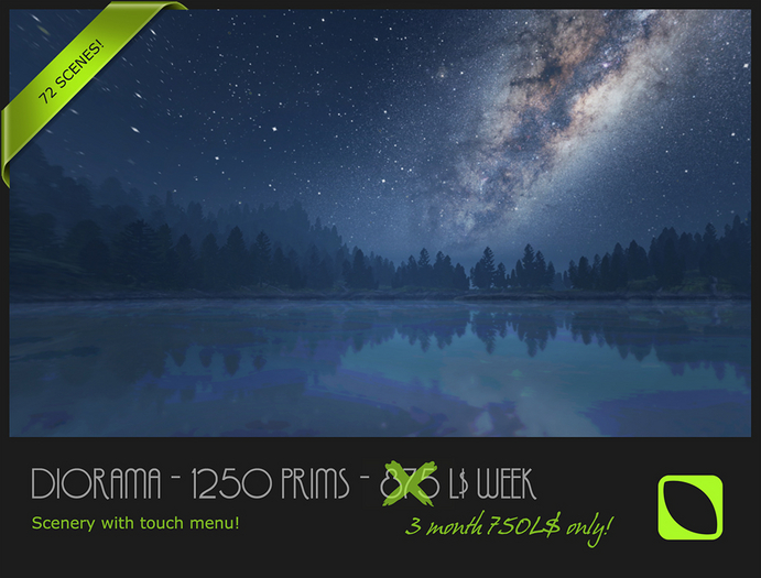 Diorama - 150 m x 150 m - 750L$ / 1250P - Touch menu - NIGHT