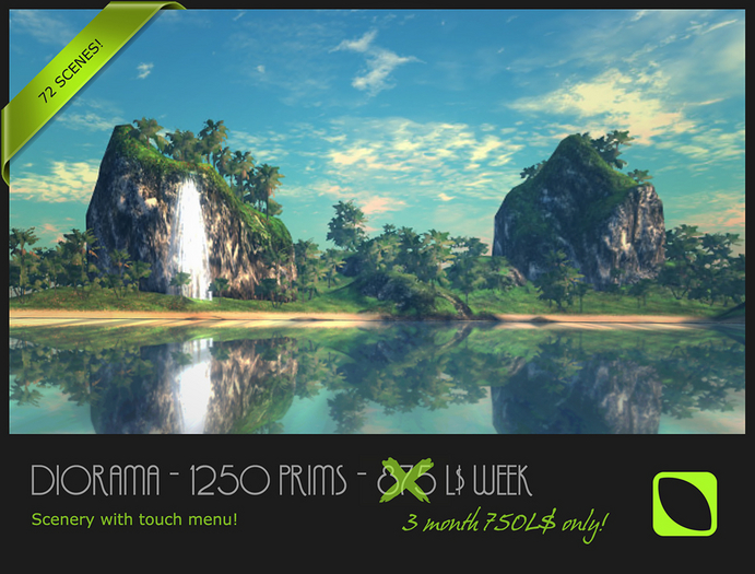 Diorama - 150 m x 150 m - 750L$ / 1250P - Touch menu - TROPICS