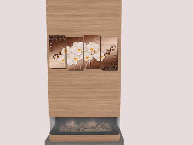 Fire Place With Flower Frame