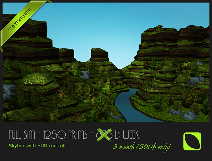 Full SIM Skybox - 750L$ / 1250P - Texture HUD - AZUL