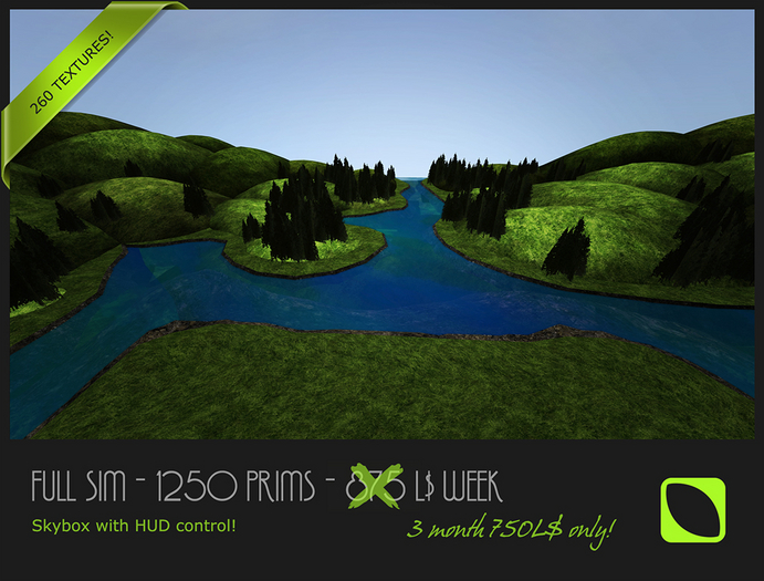 Full SIM Skybox - 750L$ / 1250P - Texture HUD - HILLS