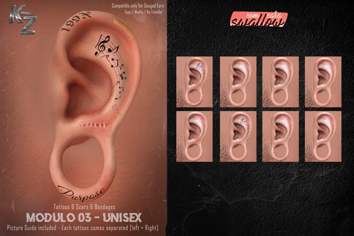 KARMAZZ Modulo 03 - Tattoos & Scars & Bandages -  Gauged S