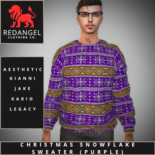 Snow Flake Knitted PURPLE Sweater