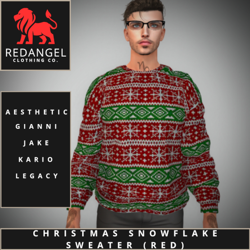 Snow Flake Knitted RED Sweater