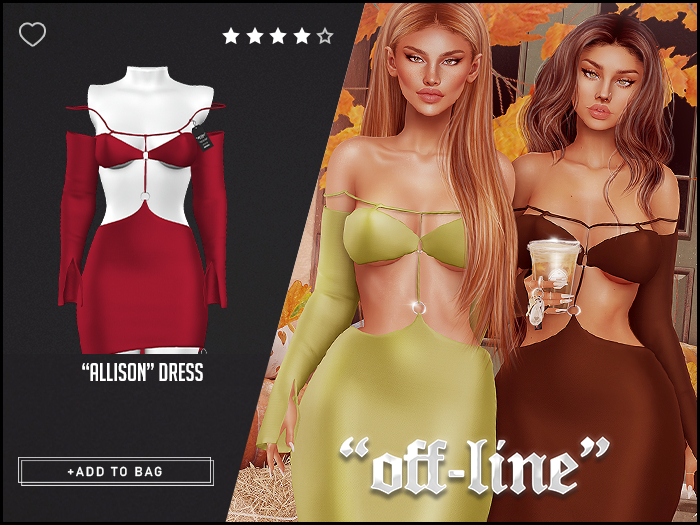"Off-Line" x "Allison" Dress / Cherry