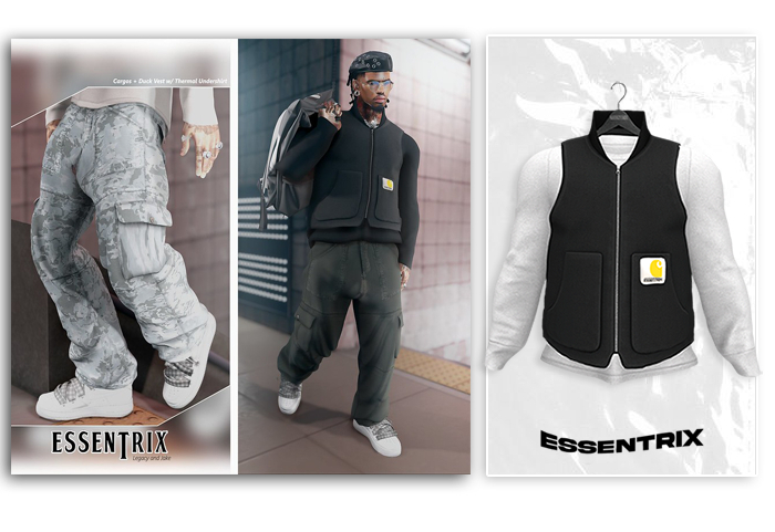 -ESSENTRIX-. Duck Vest (Black)