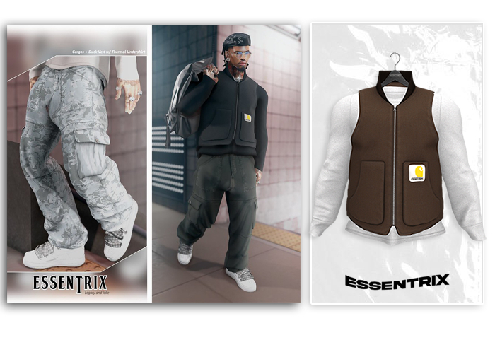 -ESSENTRIX-. Duck Vest (Brown)